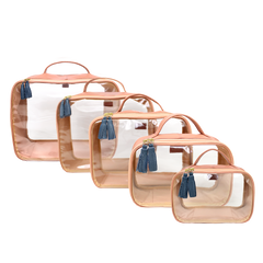 Kit Necessaire Crystal com 5 em Couro e Vinil Personalizado