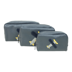 Kit Necessaire Little Plane em Couro Personalizado