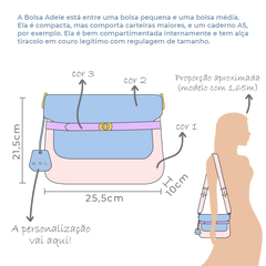 Bolsa Adele Colors de Couro Personalizada