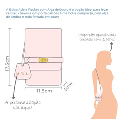 Bolsa Adele Pocket Alça corrente Off White Liso Pronta Entrega