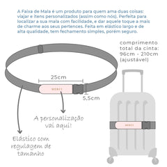 Faixa de Mala de Couro e Elástico Personalizada