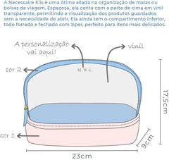 Necessaire Elis de Couro e Vinil Personalizada