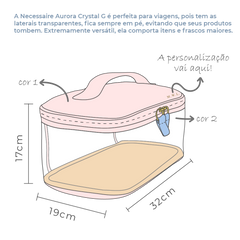 Necessaire Aurora Crystal G em Couro e Vinil Personalizado