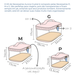 Kit Necessaire Aurora Crystal em Couro e Vinil Personalizado