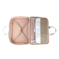 Mala de Bebê Tag Laço Estampa Listras Azuis com Algodão Doce Liso Pronta Entrega