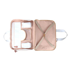 Mala de Bebê Tag Laço Estampa Listras Azuis com Algodão Doce Liso Pronta Entrega