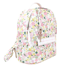 Mochila M Ballet Estampa Ditsy Rosa com Xadrez Rosa Pronta Entrega