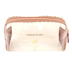 Necessaire Ballet Sapatilha em Couro e Vinil Personalizada