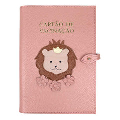 Porta Cartão de Vacina Leoa em Couro Personalizado