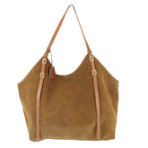 Bolsa Alix Camurça Caju com Caramelo Liso Pronta Entrega