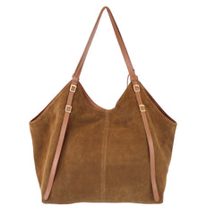 Bolsa Alix Camurça Caju com Caramelo Liso Pronta Entrega