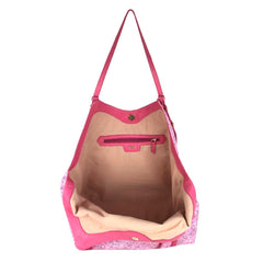 Bolsa Alix Estampa Paisley Rosa com Rosa Orquídea Pronta Entrega