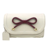 Bolsa Clémence Laço Codornê Off White Liso com Burgundy Liso