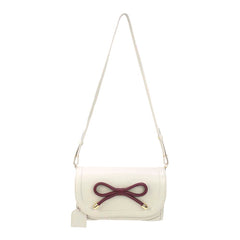 Bolsa Clémence Laço Codornê Off White Liso com Burgundy Liso