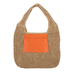 Bolsa de Praia Heloise em Palha e Couro Personalizada