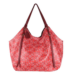 Bolsa Alix Estampa Paisley Vermelho com Burgundy Liso Pronta Entrega