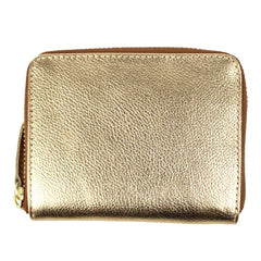 Carteira de Dinheiro Zíper P Dourado Pronta Entrega