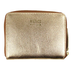 Carteira de Dinheiro Zíper P Dourado Pronta Entrega