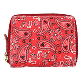 Carteira de Dinheiro Zíper P Estampa Paisley em Couro Personalizada