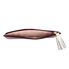 Estojo Lya Burgundy liso com Off White Liso Pronta Entrega