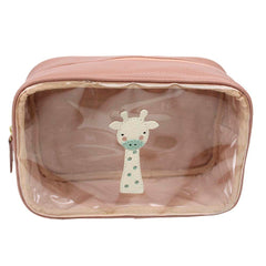 Necessaire Anne Beach Girafinha em Couro e Vinil Personalizada