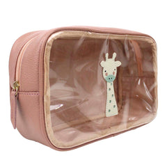 Necessaire Anne Beach Girafinha em Couro e Vinil Personalizada