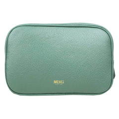 Necessaire Anne Beach Little Dino Jade com Tangerina Liso e Esmeralda Pronta Entrega