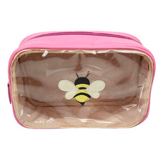 Necessaire Anne Beach Abelha em Couro e Vinil Personalizada