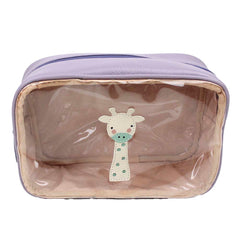 Necessaire Anne Beach Girafinha em Couro e Vinil Personalizada