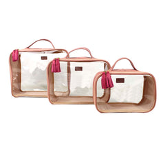 Kit Necessaire Crystal com 3 em Couro e Vinil Personalizado