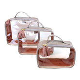 Kit Necessaire Crystal com 3 Atmosfera com Algodão Doce Liso Pronta Entrega