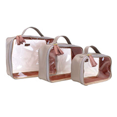 Kit Necessaire Crystal com 3 Atmosfera com Algodão Doce Liso Pronta Entrega