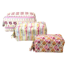 Kit Necessaire Julie Estampas Índia, Korea e Marrakech Couro Personalizada