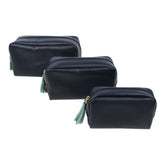 Kit Necessaire Julie com 3 Marinho Liso com Jade Pronta Entrega