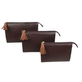 Kit Necessaire Louise Café com Caramelo Liso Pronta Entrega