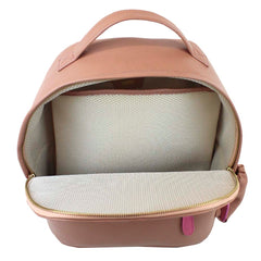 Mochila M Ballet Algodão Doce Liso com Rosa Orquídea Pronta Entrega