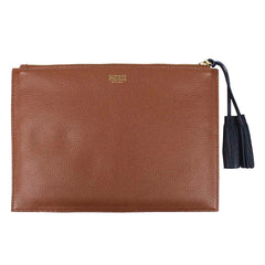 Necessaire + Porta Passaporte 2 Caramelo Liso com Marinho Liso Pronta Entrega