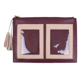 Necessaire + Porta Passaporte 2 Burgundy Liso com Rose Liso Pronta Entrega