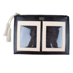 Necessaire + Porta Passaporte 4 Preto Paris com Off White Lesard Pronta Entrega