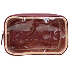 Necessaire Anne Beach Burgundy Liso Pronta Entrega