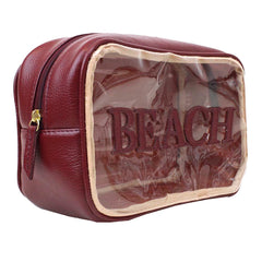 Necessaire Anne Beach Burgundy Liso Pronta Entrega