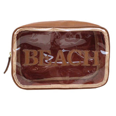 Necessaire Anne Beach Caramelo Liso Pronta Entrega