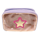 Necessaire Anne Beach Estrela Lilás Liso com Pink Lesard e Dourado Pronta Entrega