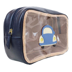 Necessaire Anne Beach Little Car Marinho Liso com Beach Pronta Entrega