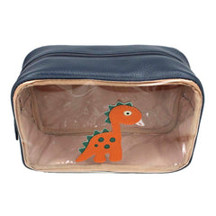 Necessaire Anne Beach Little Dino em Couro e Vinil Personalizada
