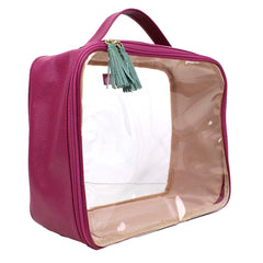 Necessaire Crystal G Fúcsia Liso com Jade Pronta Entrega