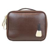 Necessaire Esmalte P Café com Off White Liso Pronta Entrega