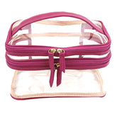 Necessaire Make Dupla Crystal Fúcsia Liso Pronta Entrega