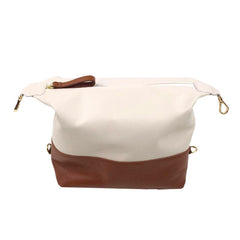 Necessaire Make Up Caramelo Liso com Off White Lesard Pronta Entrega