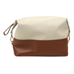 Necessaire Make Up Caramelo Liso com Off White Lesard Pronta Entrega